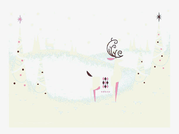 卡通冬天雪景免抠