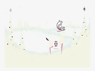 卡通冬天雪景免抠