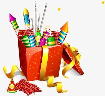 五彩节日爆竹庆祝活动免抠