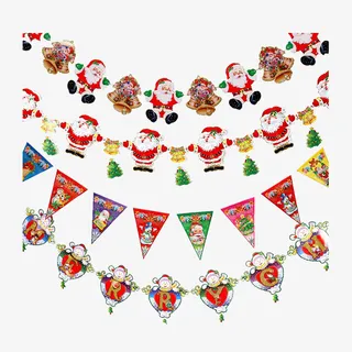 圣诞三角旗免抠