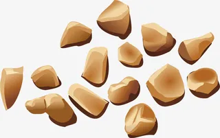 卡通黄色零碎花生粒免抠