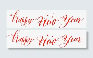 矢量新年快乐英文字母免抠