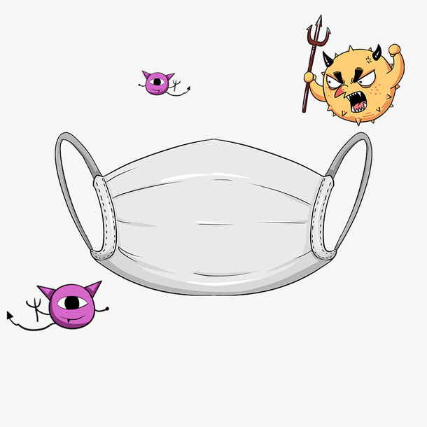 抗击疫情防控免扣PNG口罩免抠