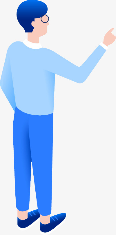 扁平化UI人物指点免抠