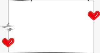 可爱爱心心跳文本框免抠