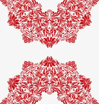 红色花纹背景