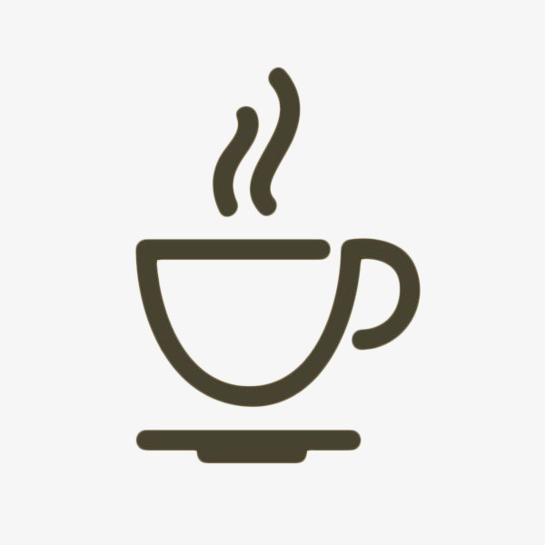 手绘线条热茶杯免抠