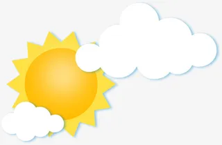 黄色卡通太阳免抠