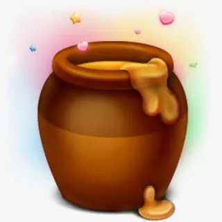 溢出蜂蜜的土陶罐免抠