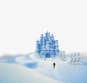 雪中的城堡免抠