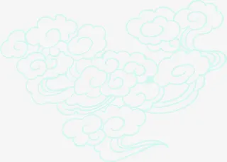 绿色祥云七夕情人节免抠