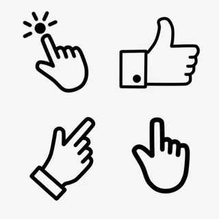 简笔手指图标免抠图标元素