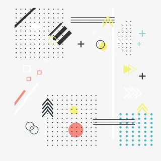 孟菲斯不规则几何图形圆点条纹免免抠 孟菲斯不规则几何图形圆点条纹免免抠