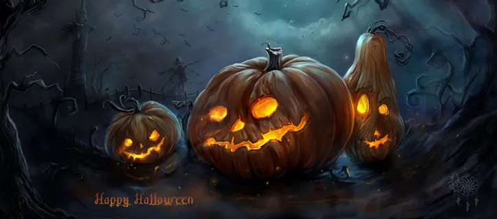 万圣节南瓜头背景banner高清