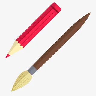 卡通毛笔笔头免抠