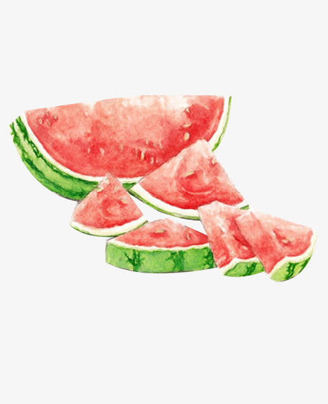 手绘水彩西瓜免抠