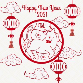 牛年牛头剪纸免抠节日元旦/春节/元宵元素