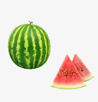 条纹西瓜装饰图案免抠