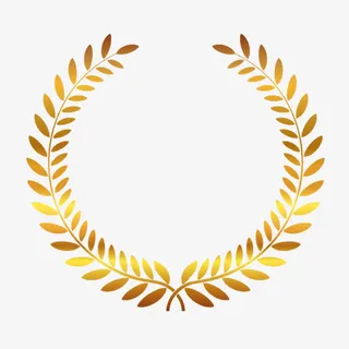 高清矢量精美绿丝带金色麦穗花环免抠