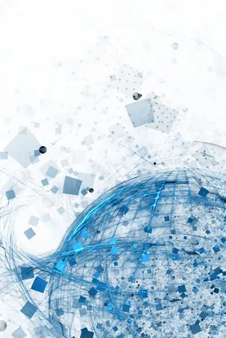 地球方块科技背景免抠