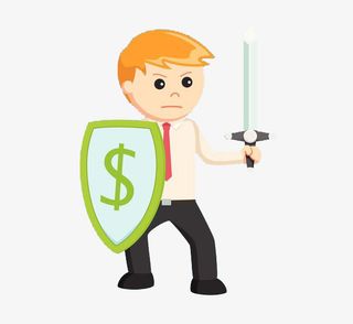 拿盾牌的男孩免抠