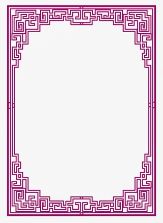 紫色复杂中国风线框免抠