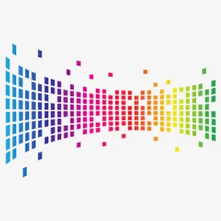 马赛克渐变方块漂浮素材免抠