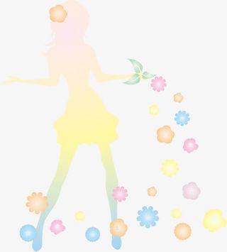 发光的炫彩女孩免抠