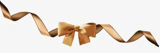 蝴蝶结 丝带 装饰 金色丝带蝴免抠