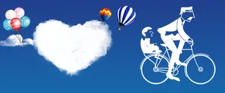 父亲节卡通蓝色海报背景高清