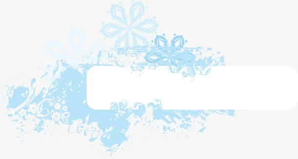 蓝色雪花边框免抠