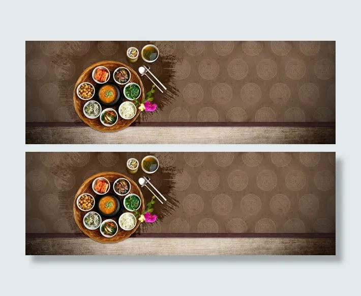 美食中国风花纹纹理背景banner