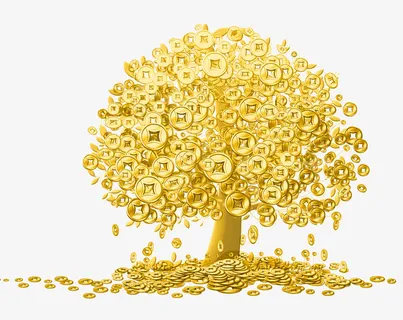 高清PNG摇钱树金币铜钱免抠 高清PNG摇钱树金币铜钱免抠