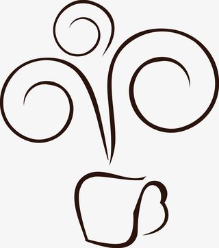简易矢量咖啡香气图免抠
