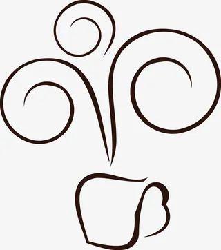简易矢量咖啡香气图免抠