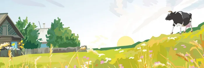 手绘田园风banner高清