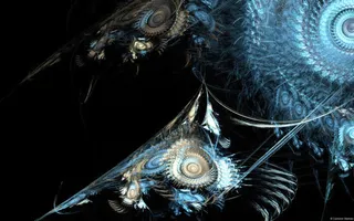 蓝色抽象羽毛光效免抠