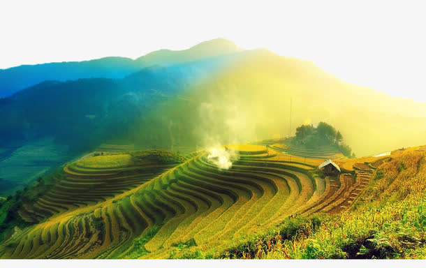 美丽的梯田免抠