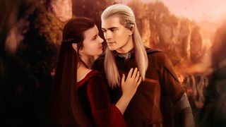 俊美精灵夫妻海报背景