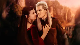 俊美精灵夫妻海报背景