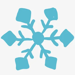 手绘雪花花纹免抠