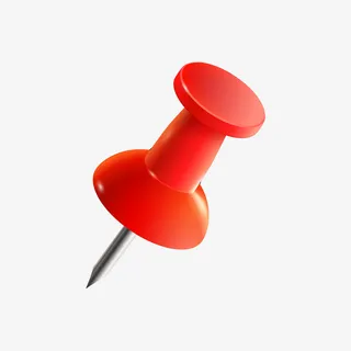 红色图钉办公物品免抠