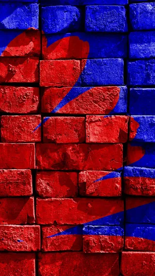 蓝红创意涂鸦墙壁H5背景素材高清