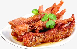 一盘美味的红烧鸡脚免抠