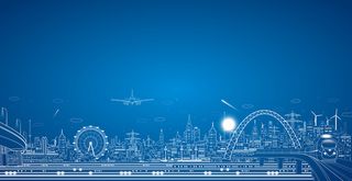 商务城市建筑剪影海报高清