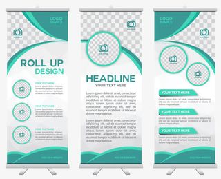 矢量企业简介X展架免抠