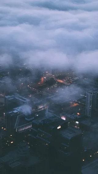 朦胧城市H5背景元素高清