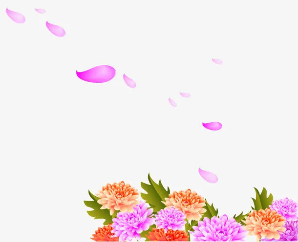 紫色清新花朵花瓣漂浮素材免抠