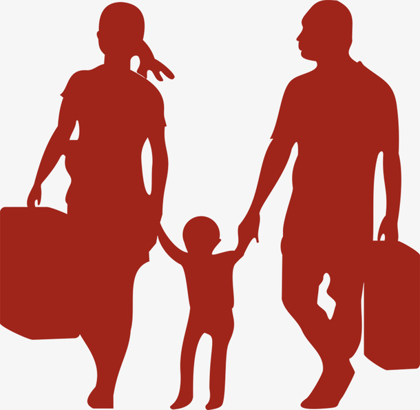 新年回家一家人剪影免抠