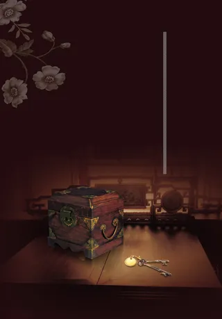古典木盒暗红色背景素材高清